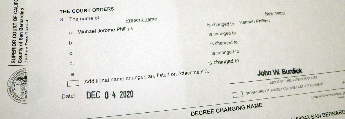 name change decree