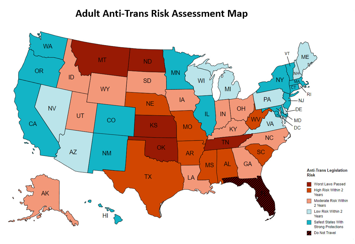 anti-trans legislation map September 2023